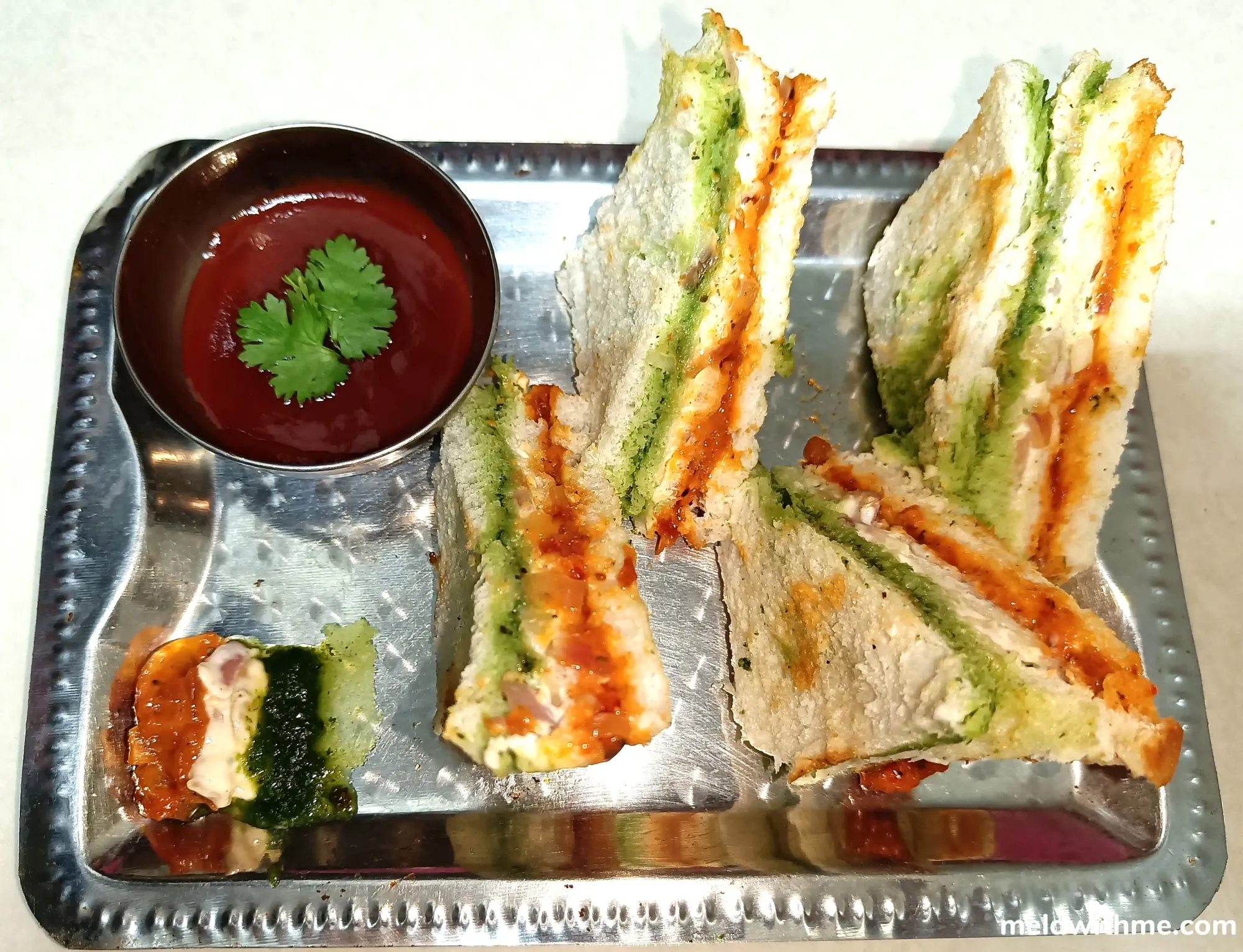 tri colour sandwich recipe